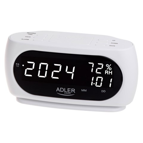 Zegarek cyfrowy budzik higrometr Adler AD 1186W Zegarek cyfrowy budzik higrometr Adler AD 1186W