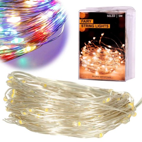 Lampki LED druciki dekoracyjne 5m 50LED multikolor Lampki LED druciki dekoracyjne 5m 50LED multikolor