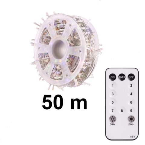 Lampki LED łańcuch na kole ślub wesele 50m 500LED z pilotem 8 trybów świecenia Lampki LED łańcuch na kole ślub wesele 50m 500LED z pilotem 8 trybów świecenia