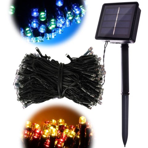 Lampki solarne ogrodowe LED choinkowe świąteczne łańcuch świetlny 20m 200LED multikolor Lampki solarne ogrodowe LED choinkowe świąteczne łańcuch świetlny 20m 200LED multikolor