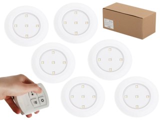 Lampka bezprzewodowa lampki LED na baterie 6szt. + pilot