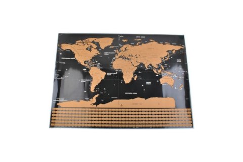 Mapa świata - zdrapka z flagami + akcesoria