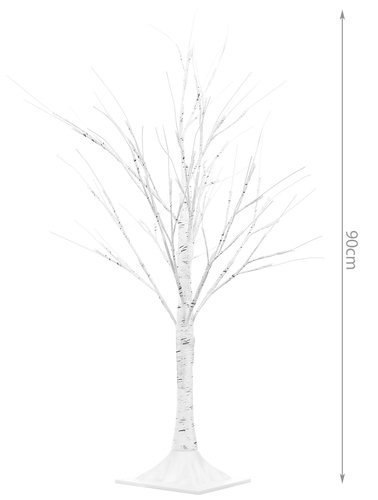 Drzewko ozdobne brzoza 90cm - Lampki LED 24V