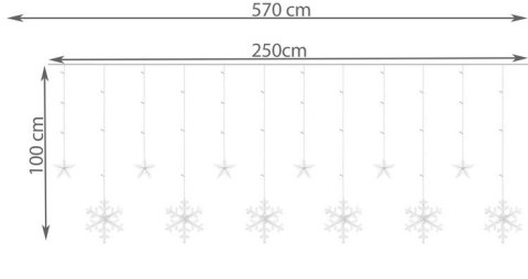 Kurtyna świetlna 138LED - ciepły biały 31V KŚ11326