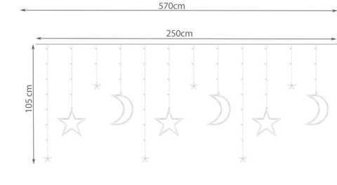 Kurtyna świetlna 138LED -ciepły biały 31V KŚ11329
