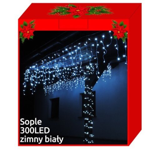 Lampki choinkowe - sople 300 LED zimny biały 31V Lampki choinkowe - sople 300 LED zimny biały 31V