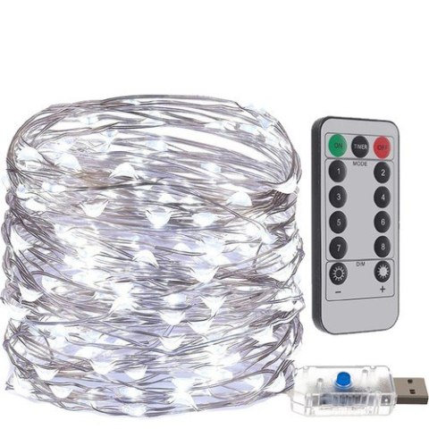 Lampki choinkowe USB- druciki 300 LED zimny biały Lampki choinkowe USB- druciki 300 LED zimny biały