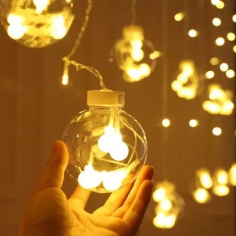 Kurtyna świetlna 108LED USB ciepły biały KŚ19736 Kurtyna świetlna 108LED USB ciepły biały KŚ19736