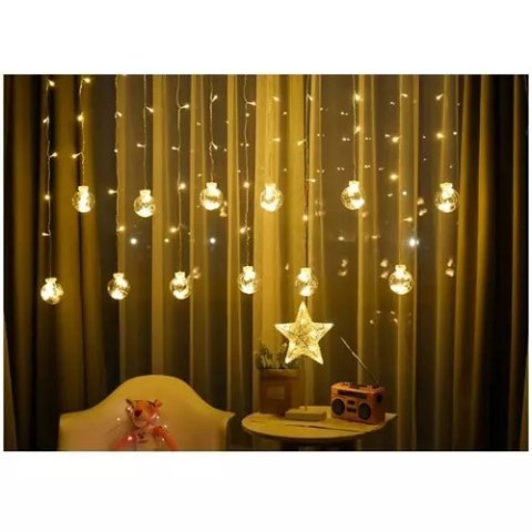 Kurtyna świetlna 108LED USB ciepły biały KŚ19736 Kurtyna świetlna 108LED USB ciepły biały KŚ19736
