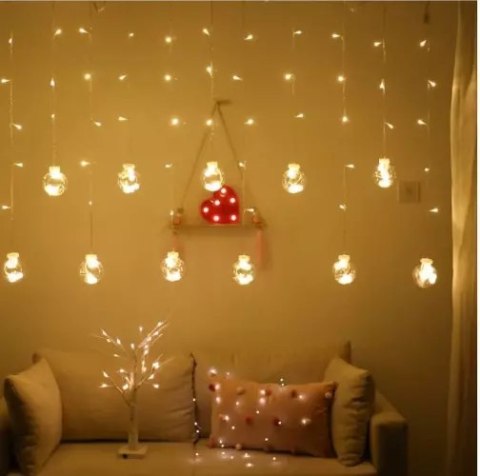 Kurtyna świetlna 108LED USB ciepły biały KŚ19736 Kurtyna świetlna 108LED USB ciepły biały KŚ19736