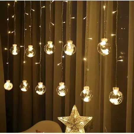Kurtyna świetlna 108LED USB ciepły biały KŚ19736 Kurtyna świetlna 108LED USB ciepły biały KŚ19736