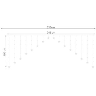 Kurtyna świetlna 136LED USB ciepły biały KŚ19738