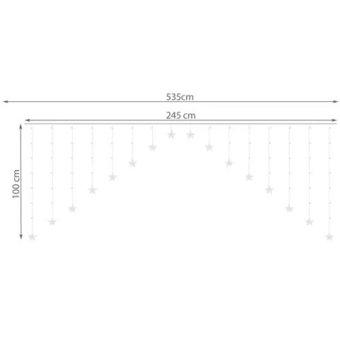 Kurtyna świetlna 136LED USB zimny biały KŚ19740