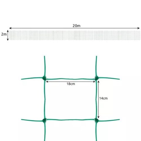 Siatka - podpora do roślin 2x20m Gardlov 23980