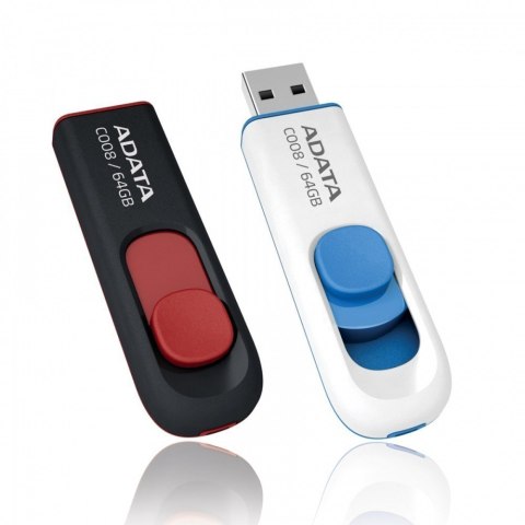 ADATA | C008 | 64 GB | USB 2.0 | Biało/Niebieski ADATA | C008 | 64 GB | USB 2.0 | Biało/Niebieski