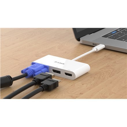 Adapter D-Link 3 w 1 USB-C na HDMI/VGA/DisplayPort DUB-V310 z USB Hub'em | Gwarancja 24 miesiące | USB Type-C Adapter D-Link 3 w 1 USB-C na HDMI/VGA/DisplayPort DUB-V310 z USB Hub'em | Gwarancja 24 miesiące | USB Type-C