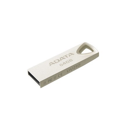 ADATA USB 2.0 UV210 64 GB, Srebrny Metalowej Konstrukcji, Gwarancja 60 Miesięcy ADATA USB 2.0 UV210 64 GB, Srebrny Metalowej Konstrukcji, Gwarancja 60 Miesięcy