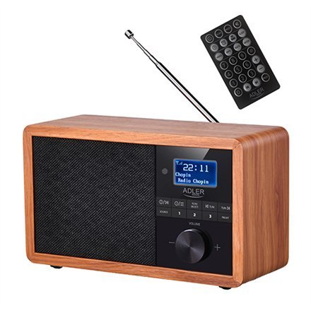 Adler | AD 1184 | Radio DAB+ Bluetooth | Czarny/brązowy | Funkcja alarmu Adler | AD 1184 | Radio DAB+ Bluetooth | Czarny/brązowy | Funkcja alarmu