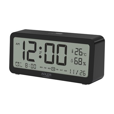 Adler | AD 1195b | Alarm Clock | W | Black | Alarm function Adler | AD 1195b | Alarm Clock | W | Black | Alarm function