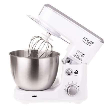 Adler | AD 4216 | Pojemność miski 4 L | 1000 W | Liczba prędkości 6 | Materiał wałka | Biały Adler | AD 4216 | Pojemność miski 4 L | 1000 W | Liczba prędkości 6 | Materiał wałka | Biały