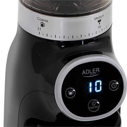 Adler | AD 4450 Burr | Coffee Grinder | 300 W | Coffee beans capacity 300 g | Number of cups 1-10 pc(s) | Black Adler | AD 4450 Burr | Coffee Grinder | 300 W | Coffee beans capacity 300 g | Number of cups 1-10 pc(s) | Black