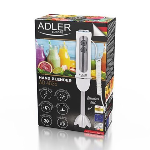 Adler | AD 4625w | Blender ręczny | Blender ręczny | 1500 W | Liczba prędkości 5 | Tryb Turbo | Biały Adler | AD 4625w | Blender ręczny | Blender ręczny | 1500 W | Liczba prędkości 5 | Tryb Turbo | Biały