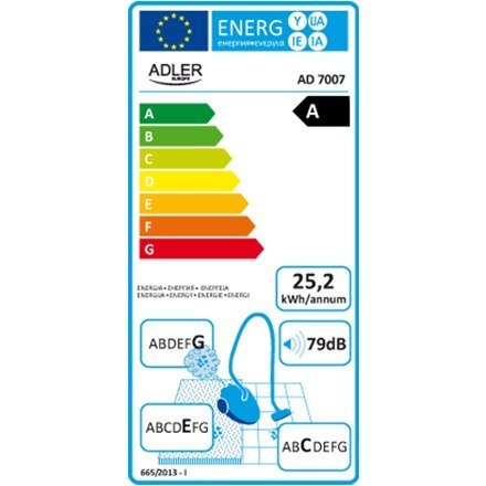 Adler | AD 7007 | Odkurzacz | Workowy | Moc 700 W | Pojemność 1,6 L | Czarny Adler | AD 7007 | Odkurzacz | Workowy | Moc 700 W | Pojemność 1,6 L | Czarny