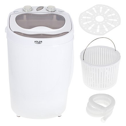 Adler | AD 8055 | Mini washing machine | Top loading | Washing capacity 3 kg | RPM | Depth 37 cm | Width 36 cm | White Adler | AD 8055 | Mini washing machine | Top loading | Washing capacity 3 kg | RPM | Depth 37 cm | Width 36 cm | White