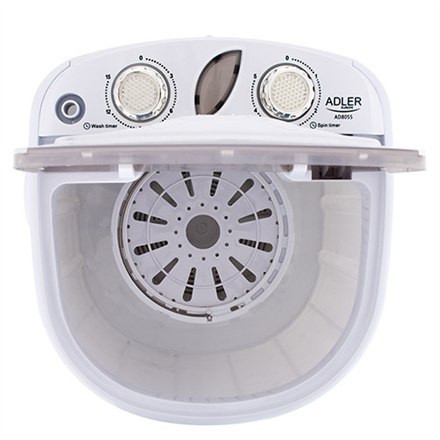 Adler | AD 8055 | Mini washing machine | Top loading | Washing capacity 3 kg | RPM | Depth 37 cm | Width 36 cm | White Adler | AD 8055 | Mini washing machine | Top loading | Washing capacity 3 kg | RPM | Depth 37 cm | Width 36 cm | White