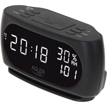 Adler | Clock with Thermometer | AD 1186 | Black Adler | Clock with Thermometer | AD 1186 | Black