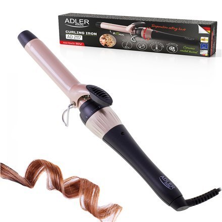 Adler | Curling Iron | AD 2117 | Ceramic heating system | Barrel diameter 25 mm | Display | Temperature (min) °C | Temperature Adler | Curling Iron | AD 2117 | Ceramic heating system | Barrel diameter 25 mm | Display | Temperature (min) °C | Temperature
