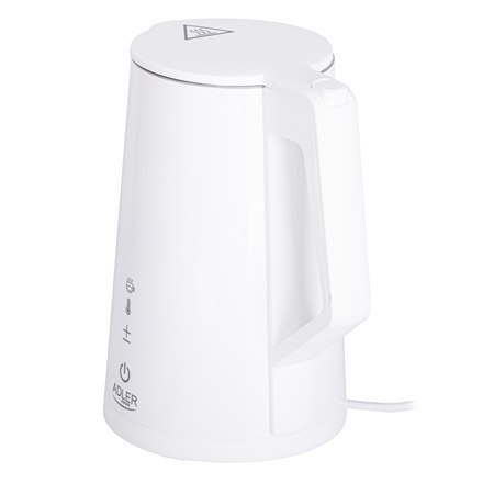 Adler | Czajnik | AD 1345w | Elektryczny | 2200 W | 1,7 L | Stal nierdzewna | Podstawa obrotowa 360° | Biały Adler | Czajnik | AD 1345w | Elektryczny | 2200 W | 1,7 L | Stal nierdzewna | Podstawa obrotowa 360° | Biały