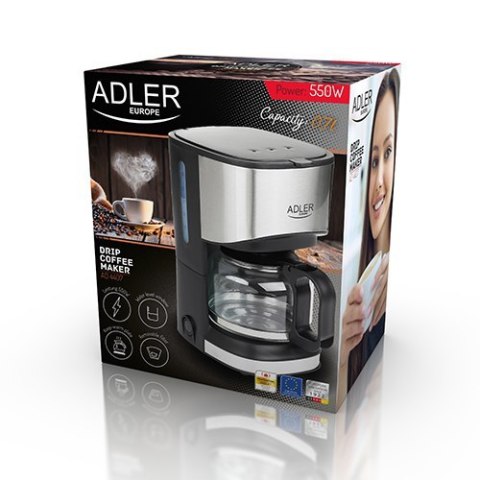 Adler | Ekspres do kawy | AD 4407 | Drip | 550 W | Czarny Adler | Ekspres do kawy | AD 4407 | Drip | 550 W | Czarny
