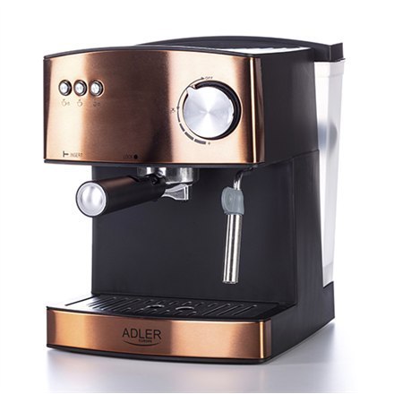 Adler | Ekspres do kawy espresso | AD 4404cr | Ciśnienie pompy 15 bar | Wbudowany spieniacz do mleka | Półautomatyczny | 850 W | Adler | Ekspres do kawy espresso | AD 4404cr | Ciśnienie pompy 15 bar | Wbudowany spieniacz do mleka | Półautomatyczny | 850 W |