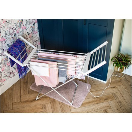 Adler | Foldable electric clothes drying rack | AD 7821 | 220 W | Silver/White | IP22