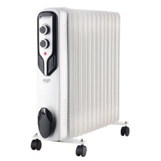 Adler | Grzejnik olejowy | AD 7818 | Grzejnik olejowy | 2500 W | Liczba poziomów mocy 3 | Odpowiedni do pomieszczeń do m² | Biał