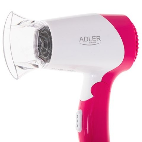 Adler | Hair Dryer | AD 2259 | 1200 W | Number of temperature settings 2 | White/Pink Adler | Hair Dryer | AD 2259 | 1200 W | Number of temperature settings 2 | White/Pink