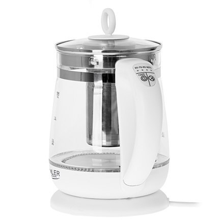 Adler | Kettle | AD 1299 | Electric | 2200 W | 1.5 L | Glass/Stainless steel | 360° rotational base | White Adler | Kettle | AD 1299 | Electric | 2200 W | 1.5 L | Glass/Stainless steel | 360° rotational base | White