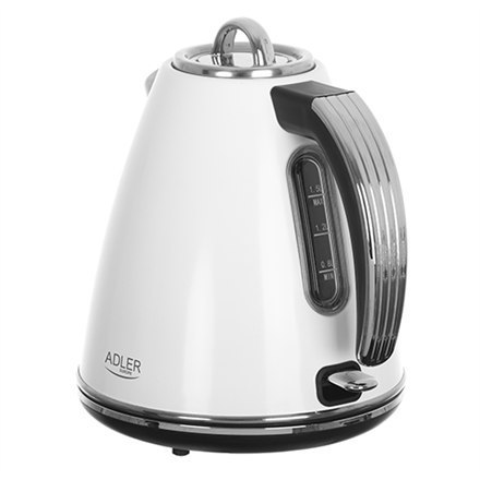Adler | Kettle | AD 1343 | Electric | 2200 W | 1.5 L | Stainless steel | 360° rotational base | White Adler | Kettle | AD 1343 | Electric | 2200 W | 1.5 L | Stainless steel | 360° rotational base | White