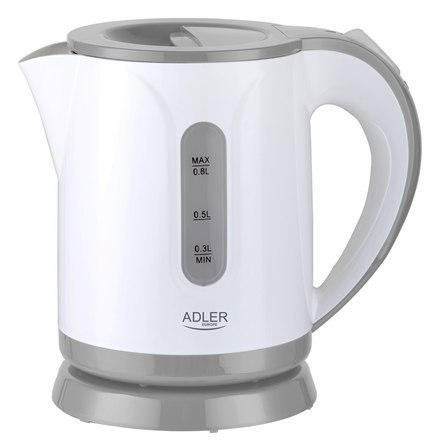 Adler | Kettle | AD 1371g | Electric | 850 W | 0.8 L | Stainless steel/Polypropylene | 360° rotational base | White/Grey Adler | Kettle | AD 1371g | Electric | 850 W | 0.8 L | Stainless steel/Polypropylene | 360° rotational base | White/Grey