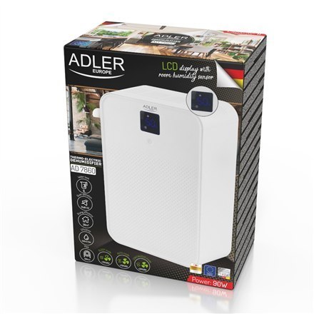 Adler | Odwilżacz termoelektryczny | AD 7860 | Moc 150 W | Przeznaczony do pomieszczeń do 30 m³ | Pojemność zbiornika 1 L | Kolo Adler | Odwilżacz termoelektryczny | AD 7860 | Moc 150 W | Przeznaczony do pomieszczeń do 30 m³ | Pojemność zbiornika 1 L | Kolo