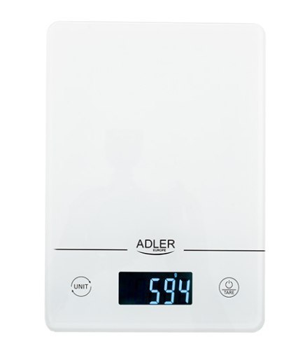 Adler | Waga kuchenna | AD 3170 | Maksymalna waga (nośność) 15 kg | Podziałka 1 g | Typ wyświetlacza LCD | Biały Adler | Waga kuchenna | AD 3170 | Maksymalna waga (nośność) 15 kg | Podziałka 1 g | Typ wyświetlacza LCD | Biały