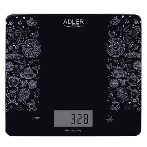 Adler | Waga kuchenna | AD 3171 | Maksymalna waga (nośność) 10 kg | Podziałka 1 g | Typ wyświetlacza LCD | Czarny Adler | Waga kuchenna | AD 3171 | Maksymalna waga (nośność) 10 kg | Podziałka 1 g | Typ wyświetlacza LCD | Czarny