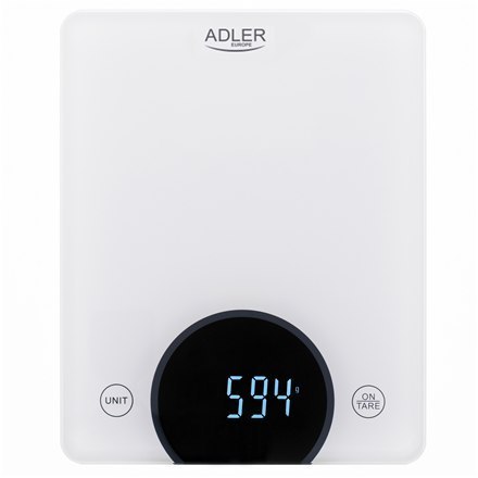 Adler | Waga kuchenna | AD 3173w | Maksymalna waga (udźwig) 10 kg | Podziałka 1 g | Typ wyświetlacza LED | Biały Adler | Waga kuchenna | AD 3173w | Maksymalna waga (udźwig) 10 kg | Podziałka 1 g | Typ wyświetlacza LED | Biały