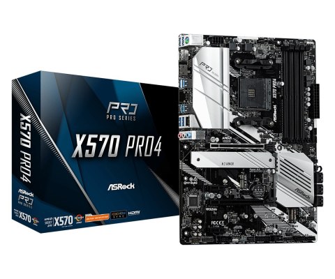 ASRock | X570 Pro4 | Processor family AMD | Processor socket AM4 | DDR4 DIMM | Memory slots 4 | Supported hard disk drive interf ASRock | X570 Pro4 | Processor family AMD | Processor socket AM4 | DDR4 DIMM | Memory slots 4 | Supported hard disk drive interf