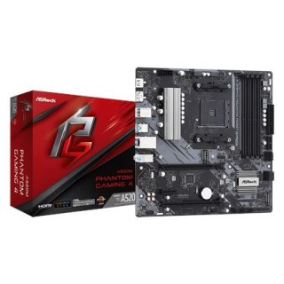 ASRock | A520M PHANTOM GAMING 4 | Rodzina procesora AMD | Gniazdo procesora AM4 | Pamięć DDR4 DIMM | Ilość slotów pamięci 4 | Ob