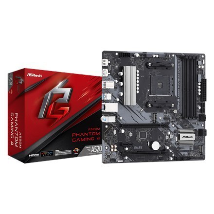 ASRock | A520M PHANTOM GAMING 4 | Rodzina procesora AMD | Gniazdo procesora AM4 | Pamięć DDR4 DIMM | Ilość slotów pamięci 4 | Ob ASRock | A520M PHANTOM GAMING 4 | Rodzina procesora AMD | Gniazdo procesora AM4 | Pamięć DDR4 DIMM | Ilość slotów pamięci 4 | Ob
