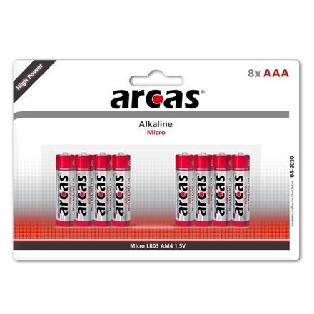 Arcas | AAA/LR03 | Alkaline | 8 szt. Arcas | AAA/LR03 | Alkaline | 8 szt.