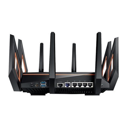 Asus | GT-AX11000 Tri-band WiFi Gaming Router | ROG Rapture | 802.11ax | 4804+1148 Mbit/s | 10/100/1000 Mbit/s | Porty Ethernet Asus | GT-AX11000 Tri-band WiFi Gaming Router | ROG Rapture | 802.11ax | 4804+1148 Mbit/s | 10/100/1000 Mbit/s | Porty Ethernet