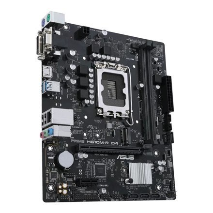 Asus | PRIME H610M-R D4-SI | Processor family Intel | Processor socket LGA1700 | DDR4 DIMM | Memory slots 2 | Supported hard dis Asus | PRIME H610M-R D4-SI | Processor family Intel | Processor socket LGA1700 | DDR4 DIMM | Memory slots 2 | Supported hard dis